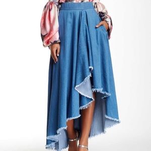 Tovholy Cascading Denim Skirt